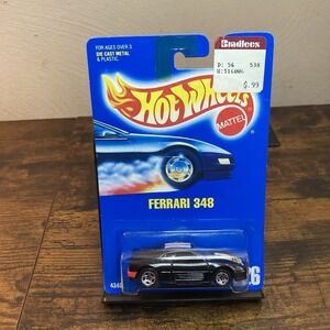 Hot Wheels 1991 Collector #226 Ferrari 348 Black Body 5spk Wheels Sealed n Card